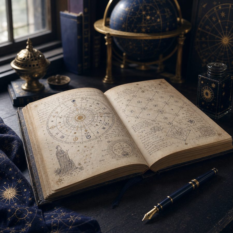 Classical astrology manuscript for study